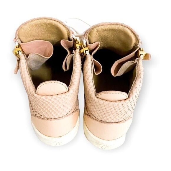 GIUSEPPE ZANOTTI Blush Pink Snake Embossed Leather Sneakers, Size 38EU - Picture 13 of 13
